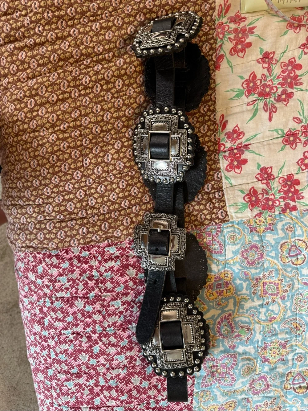Roper Women’s XL Concho & Leather Western Rodeo Cowgirl Belt